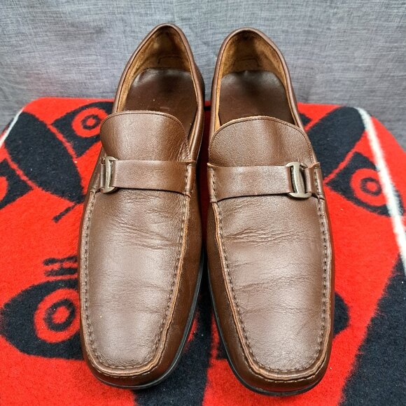 %Salvatore Ferragamo Brown Leather Slip-On Loafers Size 11 Men / A3 main image 13